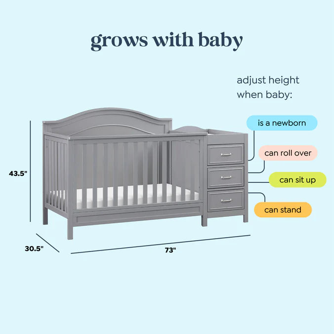 DaVinci Charlie 4-in-1 Convertible Crib and Changer Combo