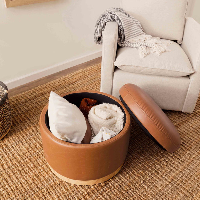 Black Friday Deal! Babyletto Naka Storage Ottoman in Vegan Leather