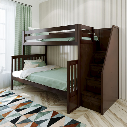 Jackpot Deluxe Twin over Full Staircase Bunk-Holds 400 LBS on each bed...Parent Friendly