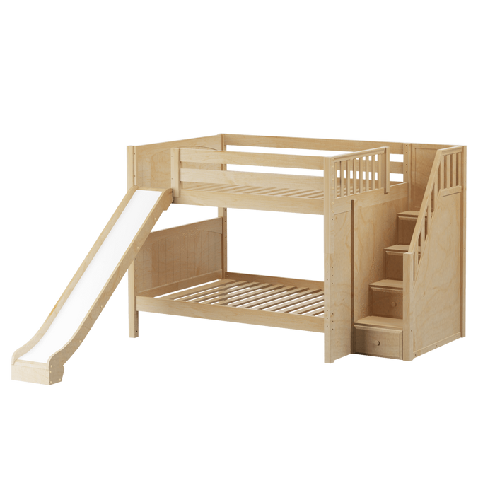Maxtrix Full Medium Bunk Bed with Stairs + Slide (800 Lbs. Rating)