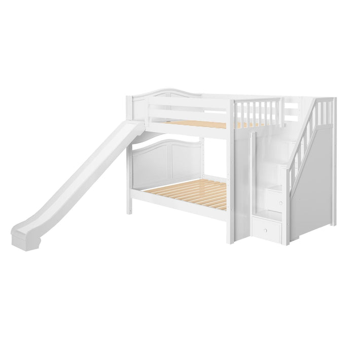 Maxtrix Full Medium Bunk Bed with Stairs + Slide (800 Lbs. Rating)