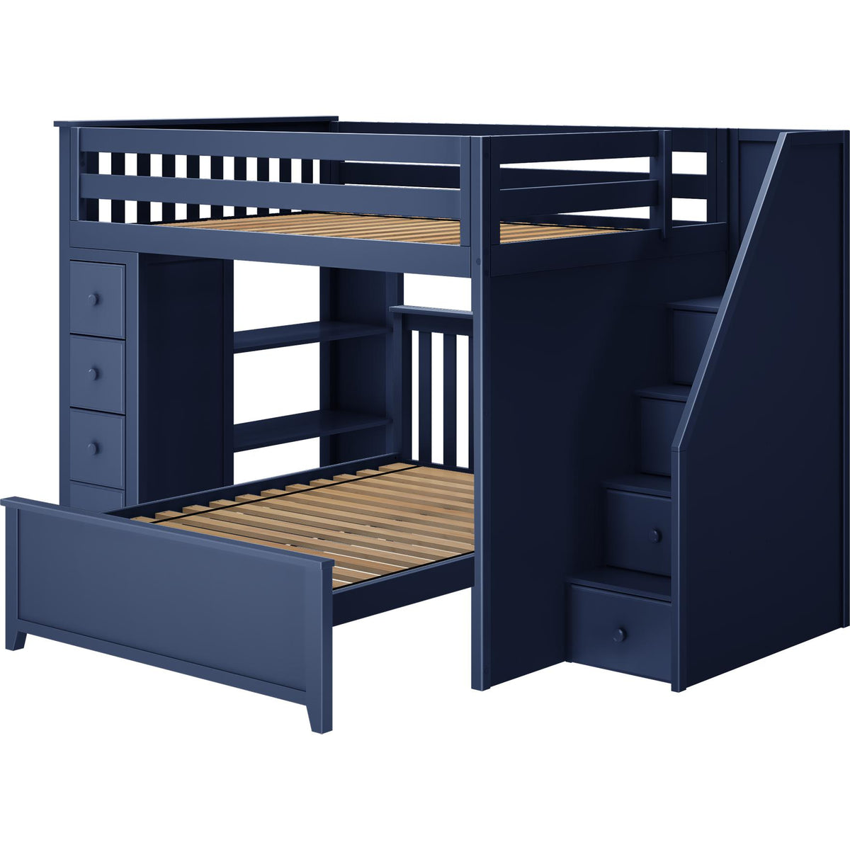 Jackpot Deluxe Full over Full Lshape Bunk with Staircase + Storage
