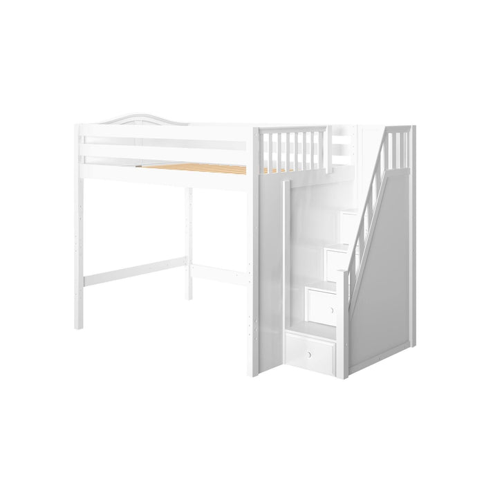 Maxtrix Full High Loft Bed with Stairs (800 Lbs. Rating)