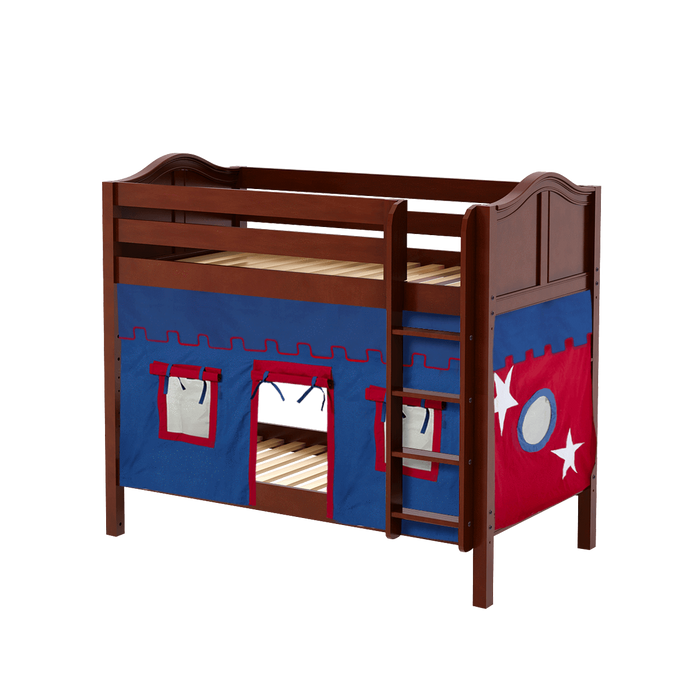 Maxtrix Twin Medium Bunk Bed with Straight Ladder + Curtain (800 Lbs. Rating)