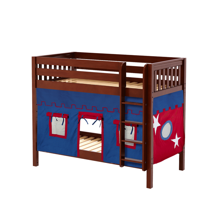 Maxtrix Twin Medium Bunk Bed with Straight Ladder + Curtain (800 Lbs. Rating)