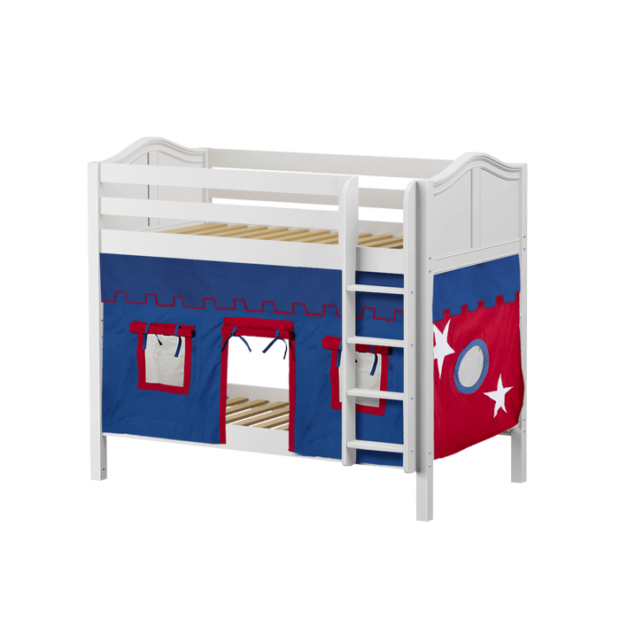 Maxtrix Twin Medium Bunk Bed with Straight Ladder + Curtain (800 Lbs. Rating)