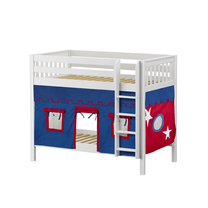 Maxtrix Twin Medium Bunk Bed with Straight Ladder + Curtain (800 Lbs. Rating)