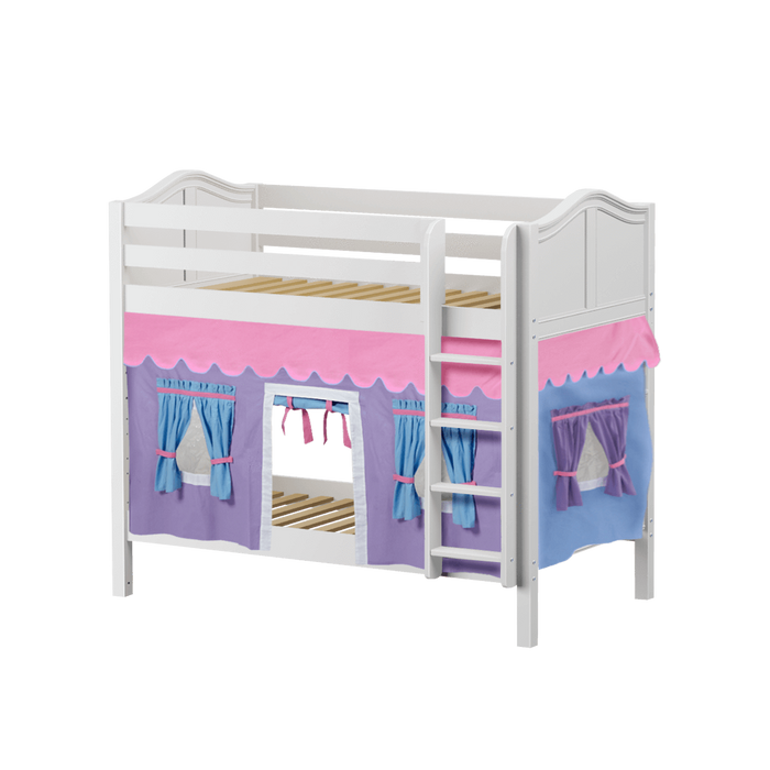 Maxtrix Twin Medium Bunk Bed with Straight Ladder + Curtain (800 Lbs. Rating)