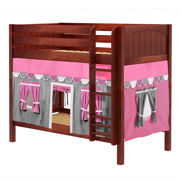 Maxtrix Twin Medium Bunk Bed with Straight Ladder + Curtain (800 Lbs. Rating)