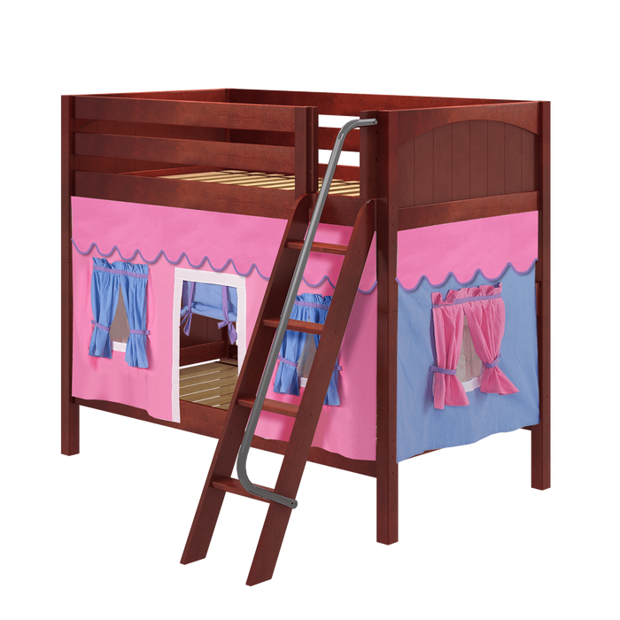Maxtrix Twin Medium Bunk Bed with Angled Ladder + Curtain (800 Lbs. Rating)