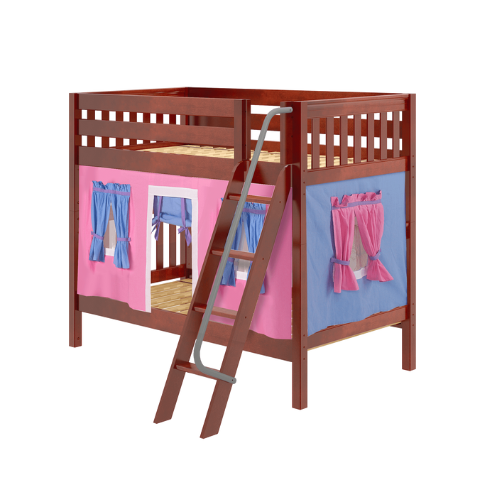 Maxtrix Twin Medium Bunk Bed with Angled Ladder + Curtain (800 Lbs. Rating)