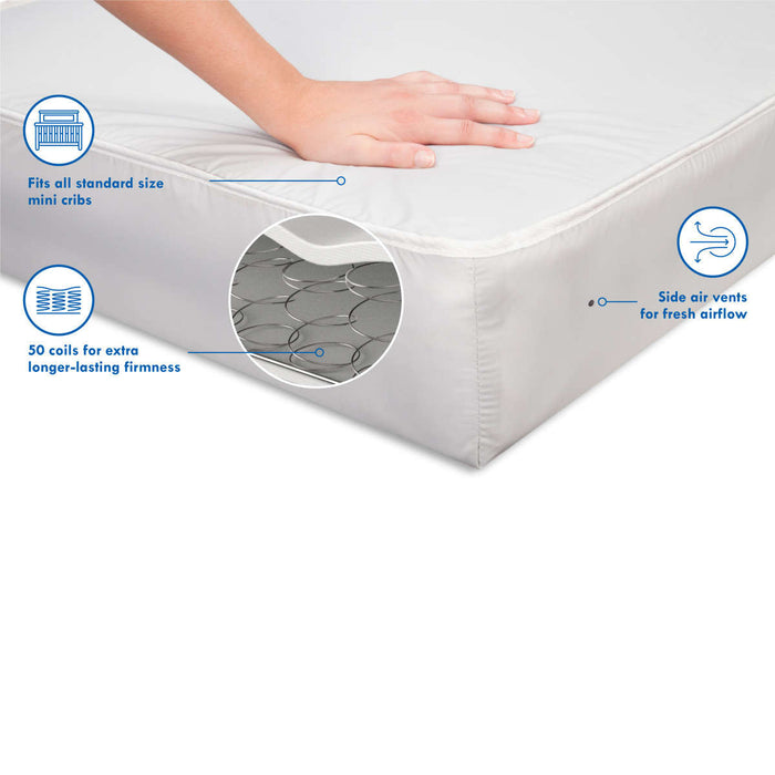 DaVinci Deluxe Coil Extra Firm Mini Crib Mattress 100% Non-Toxic & Waterproof