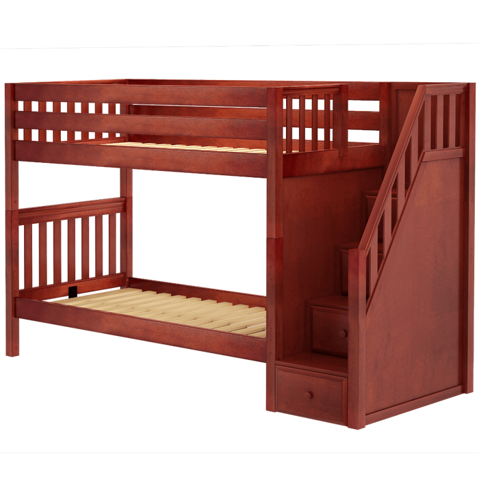 Maxtrix Twin XL Medium Bunk Bed with Stairs (800 Lbs. Rating)