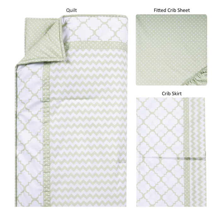 Trend Lab Sea Foam 3 Piece Crib Bedding Set
