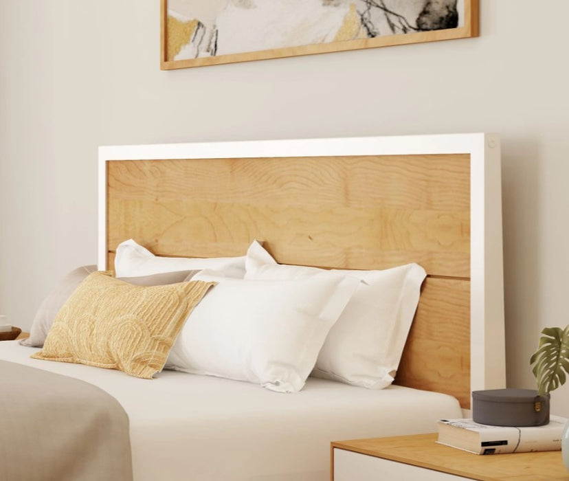 Maxtrix Scandinavian Bed White and Natural