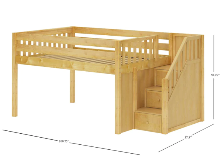 Maxtrix Full Low Loft With Staircase (800 Lbs. Rating)