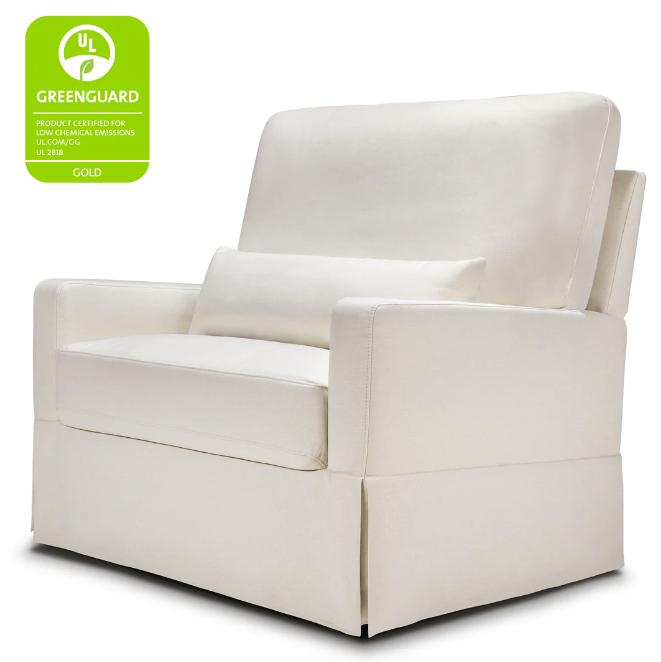 Crawford Pillowback Chair and a Half, Comfort Swivel Glider in Eco-Performance Fabric | Water Repellent & Stain Resistant