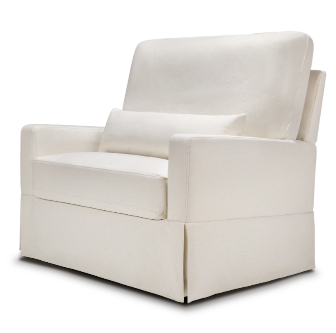 Crawford Pillowback Chair and a Half, Comfort Swivel Glider in Eco-Performance Fabric | Water Repellent & Stain Resistant