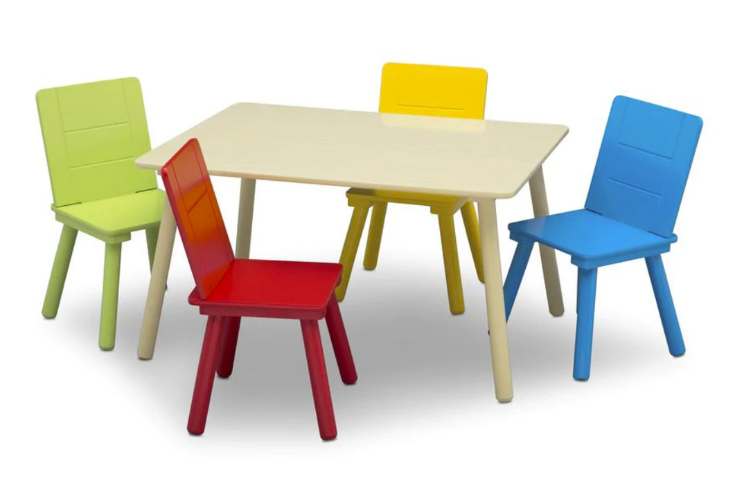 Delta Children  Kids Table and Chair Set (4 Chairs Included)