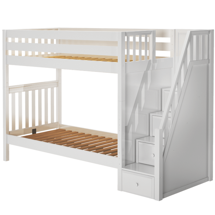 Maxtrix Twin XL High Bunk Bed with Stairs (800 Lbs. Rating)