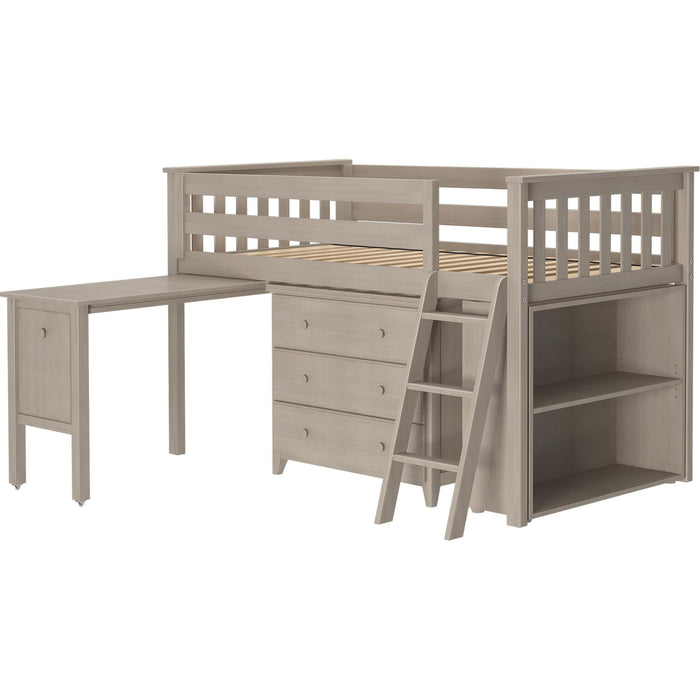 Jackpot Deluxe Twin Storage Loft Bed with Dresser