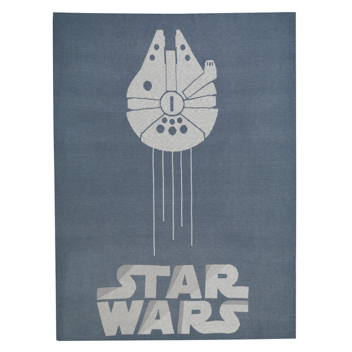 Lambs & Ivy Star Wars Signature Millennium Falcon Blue/Gray Knit Baby Blanket