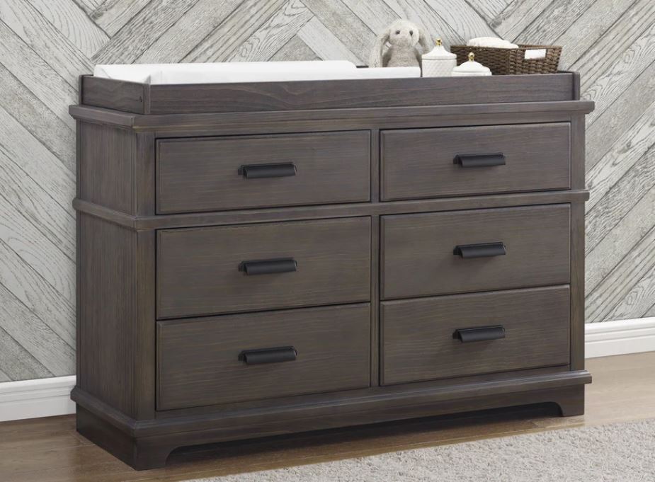 Delta Children Asher 6-Drawer Dresser with Changing Top Rustic Grey Delta Children Asher 6-Drawer Dresser with Changing Top Rustic Grey